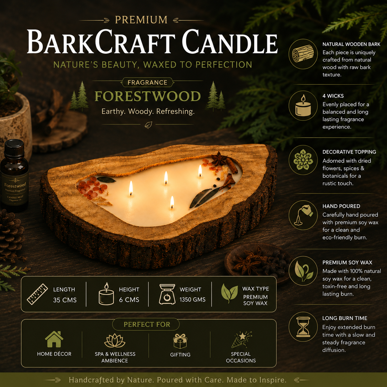BarkCraft Candle - Forestwood