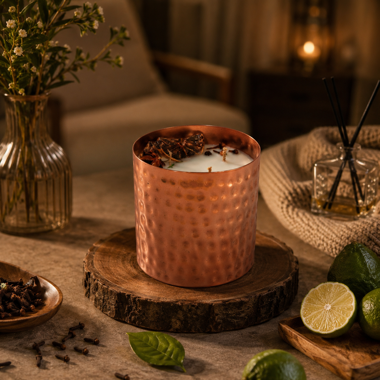 Majestic Hammered Jar Candle - Bergamot