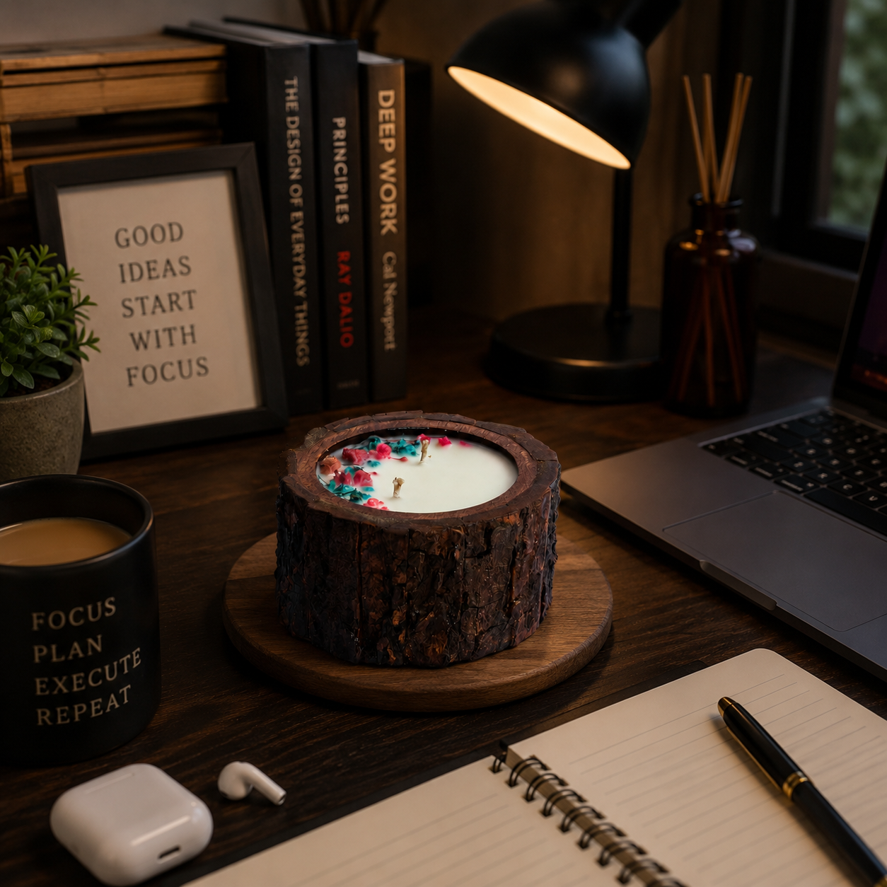 Wooden Bark Candles - Blackberry