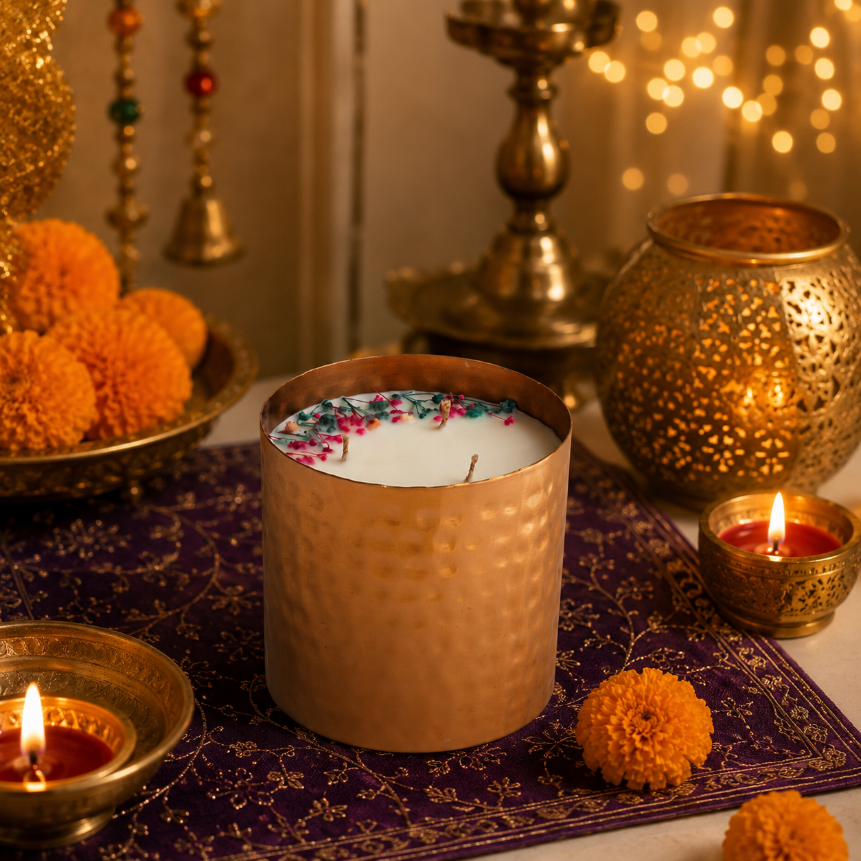 Majestic Hammered Jar Candle - Blackberry