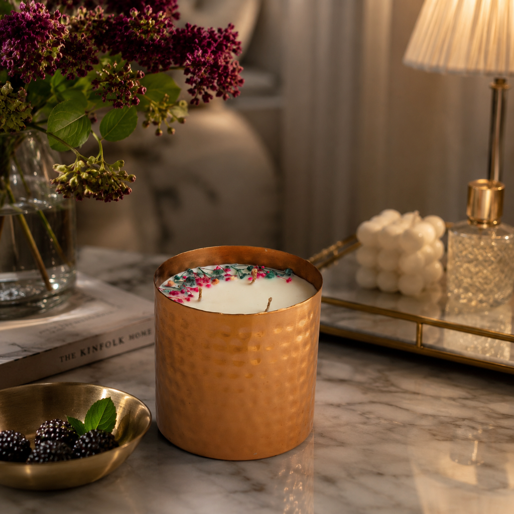 Majestic Hammered Jar Candle - Blackberry