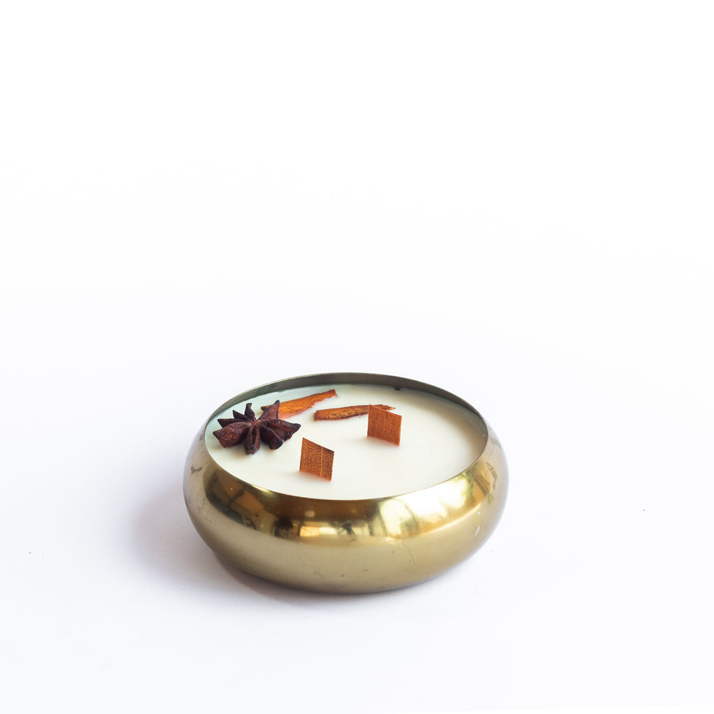Golden Glimmer Urli Candle - Cinnamon