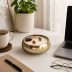 Golden Glimmer Urli Candle - Cinnamon