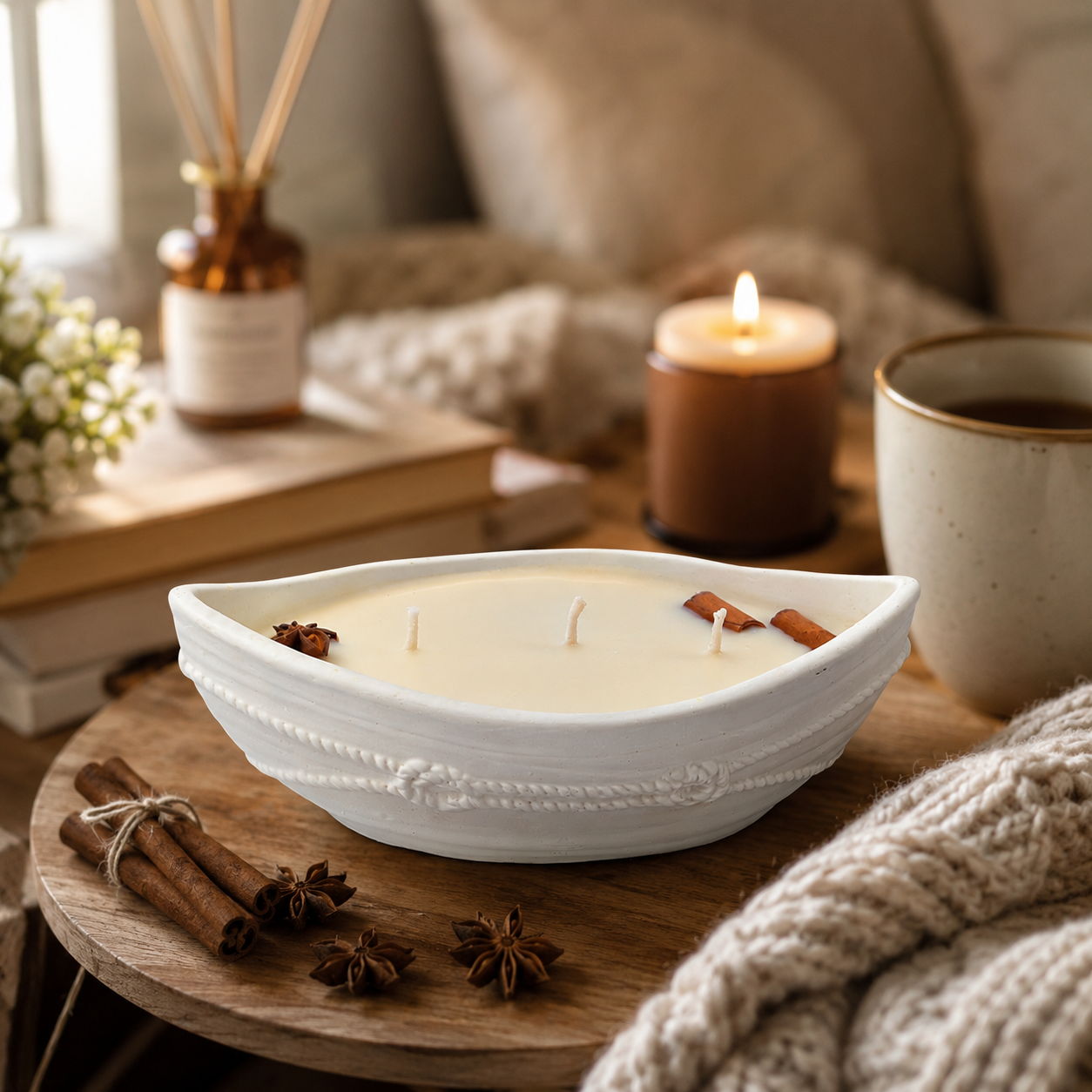 Luna Boat Candle - Cinnamon
