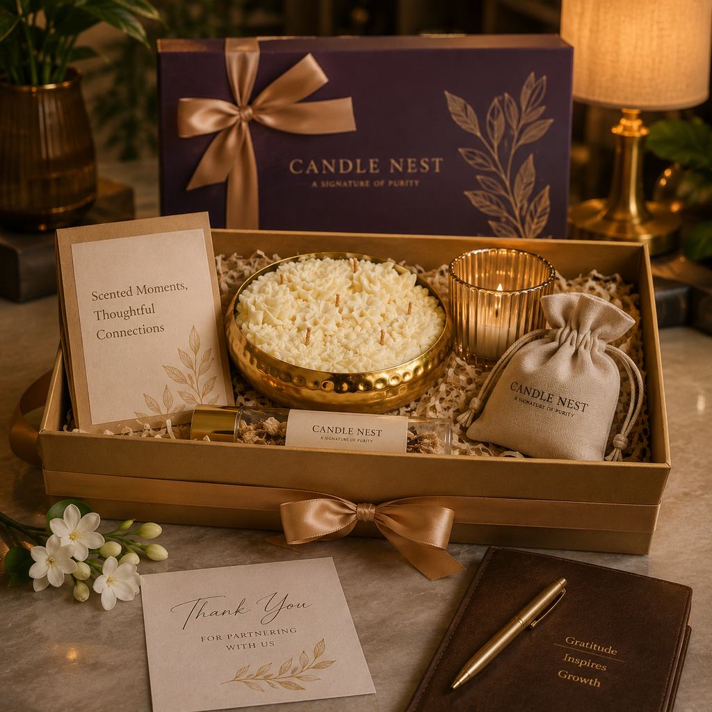 Hammered Golden Glimmer  Urli Candle - Ethereal Jasmine