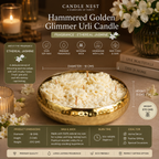 Hammered Golden Glimmer  Urli Candle - Ethereal Jasmine