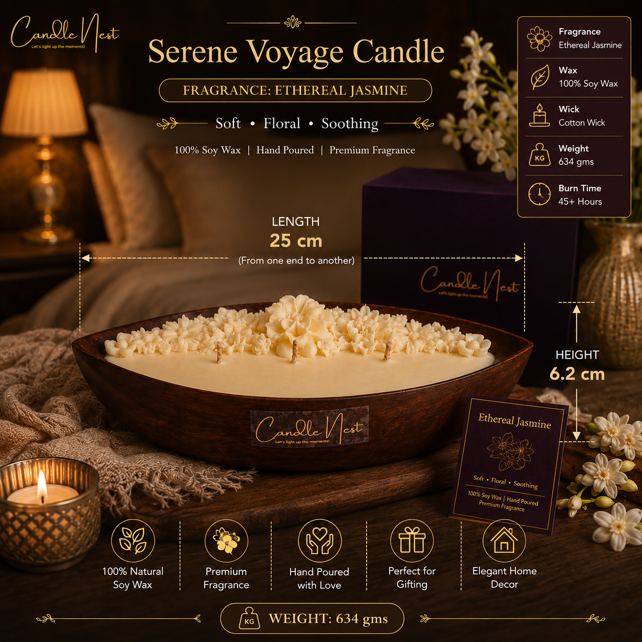 Serene Voyage Candle - Ethereal Jasmine