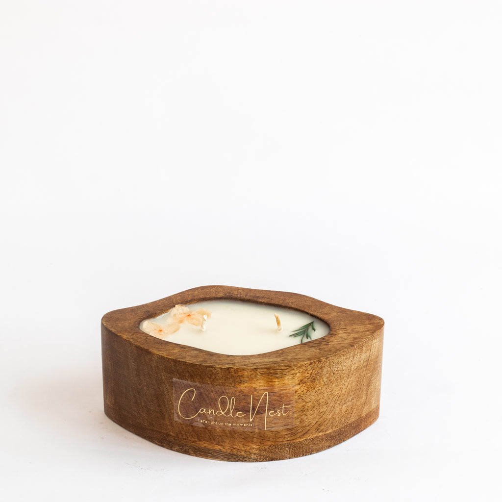 Amorphic Wooden Bowl Candle - Forestwood