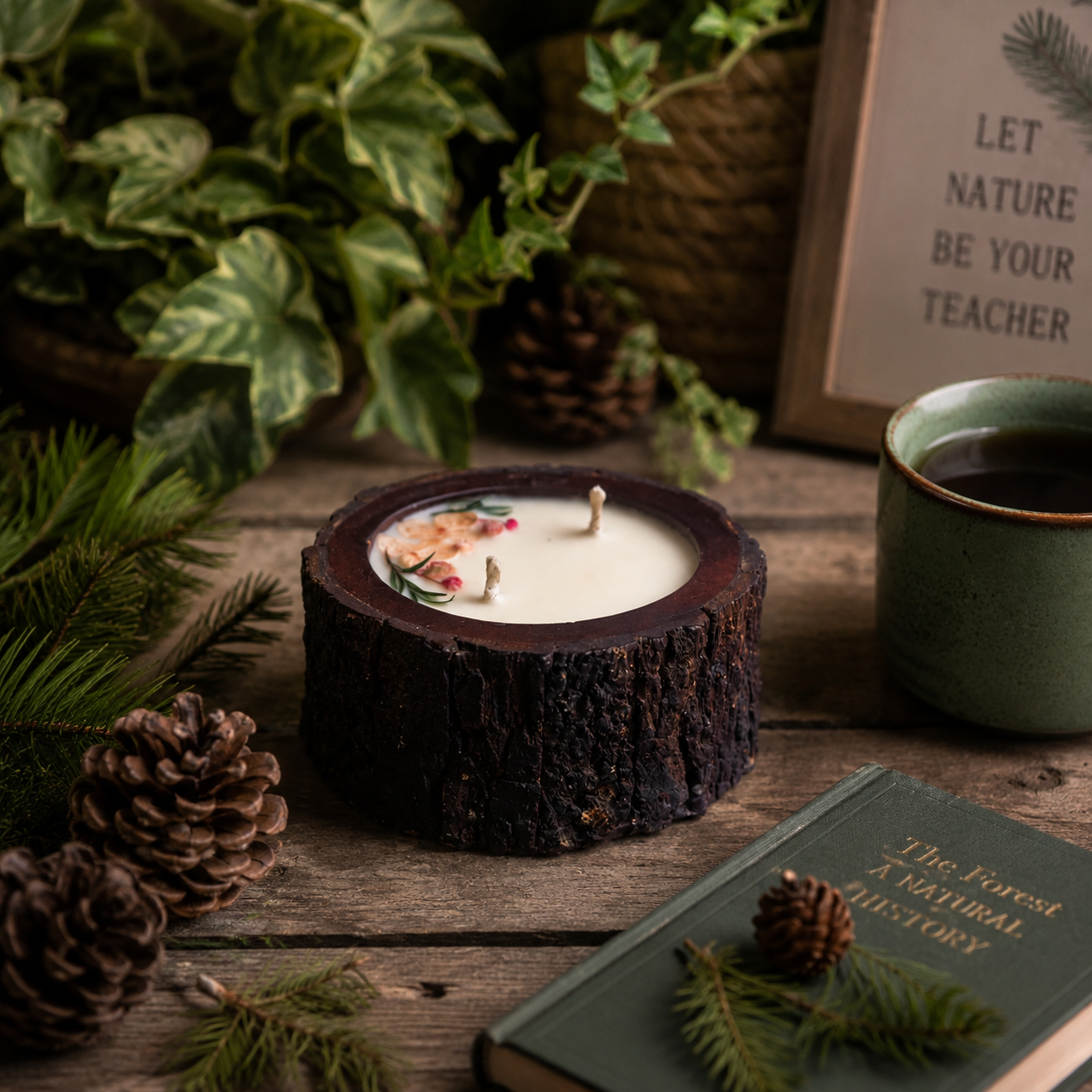 Wooden Bark Candles - Forestwood