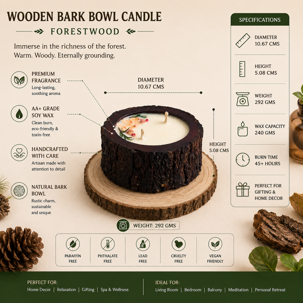 Wooden Bark Candles - Forestwood