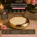 Hammered Golden Glimmer  Urli Candle - Imperial Rose