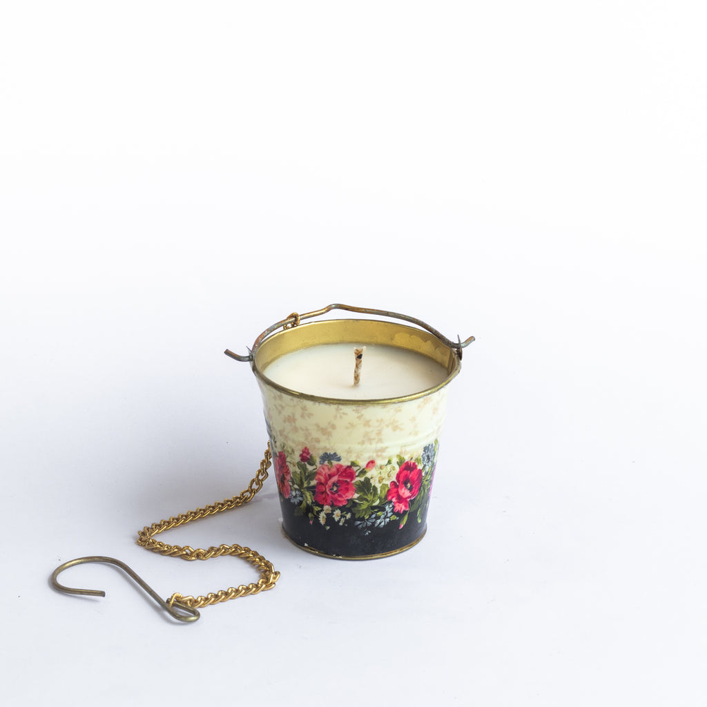 Hanging Bucket Candle - Imperial Rose