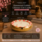 Hammered Golden Glimmer  Urli Candle - Japanese Cherry