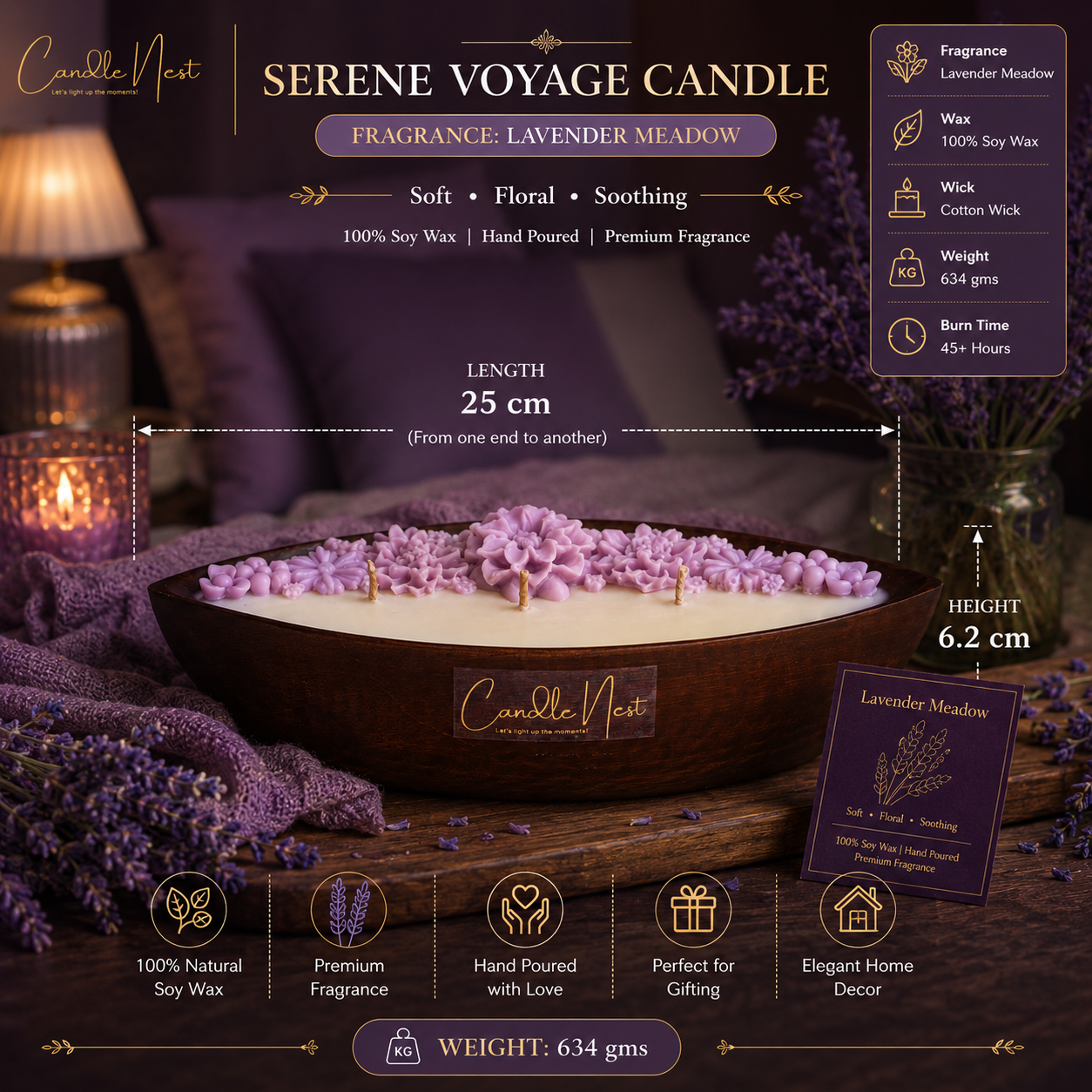 Serene Voyage Candle - Lavender Meadow