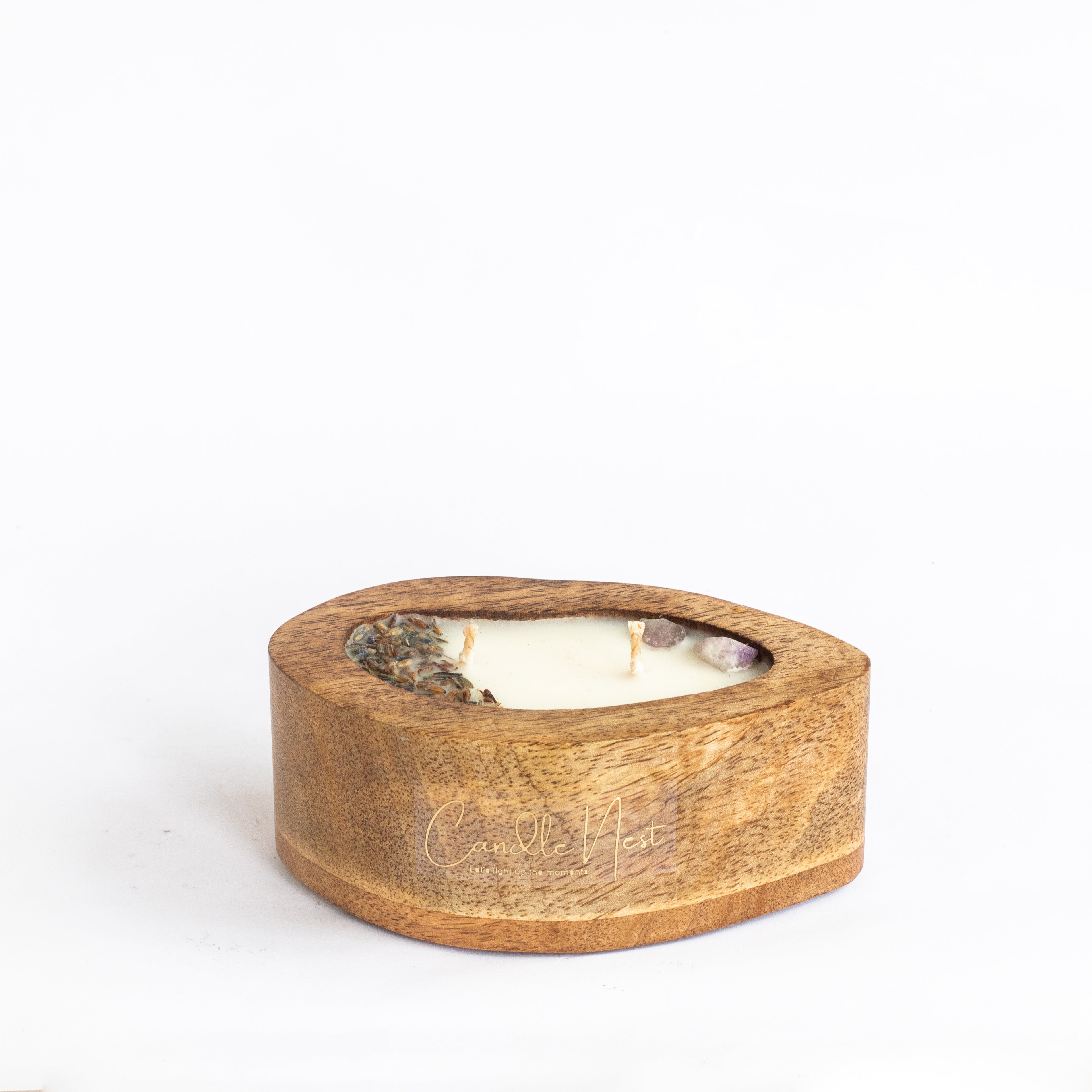 Amorphic Wooden Bowl Candle - Lavender Meadow