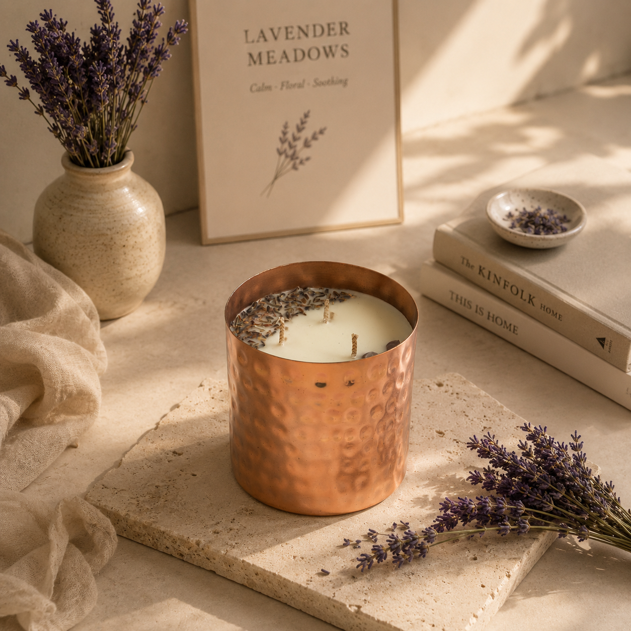 Majestic Hammered Jar Candle - Lavender Meadow