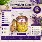 Yellow - Pichwai Jar Candle - Lavender Meadow