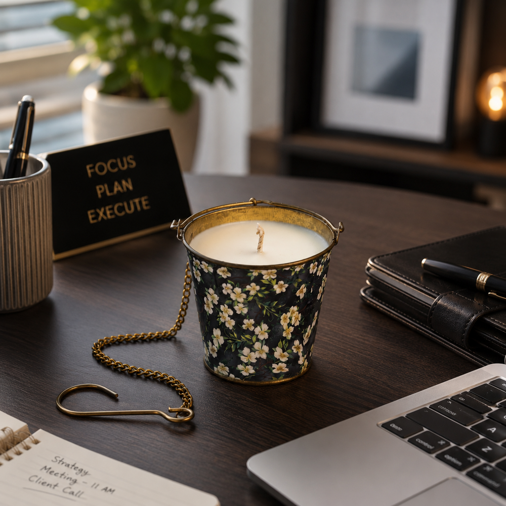 Hanging Bucket Candle - Lavender Meadow