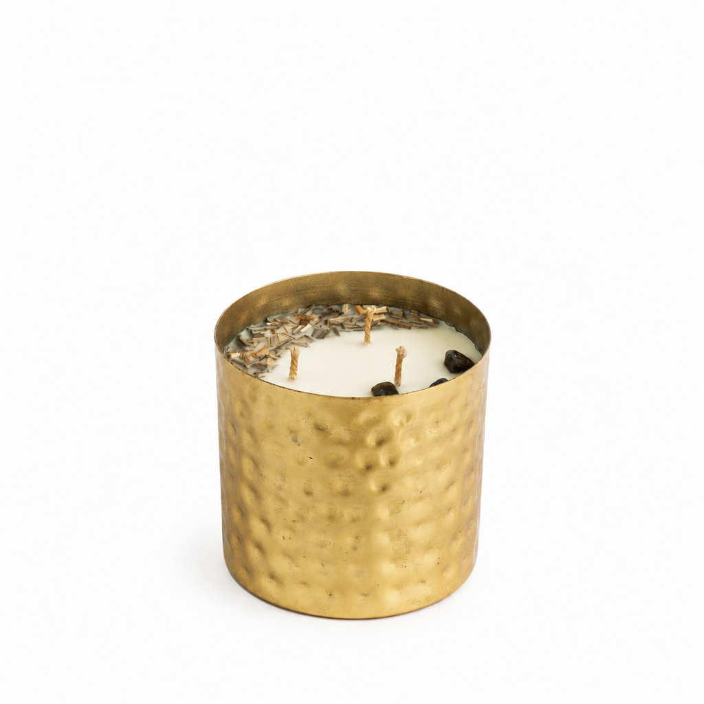 Majestic Hammered Jar Candle - Lemongrass Twist