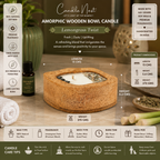Amorphic Wooden Bowl Candle - Lemongrass Twist
