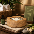 Amorphic Wooden Bowl Candle - Lemongrass Twist