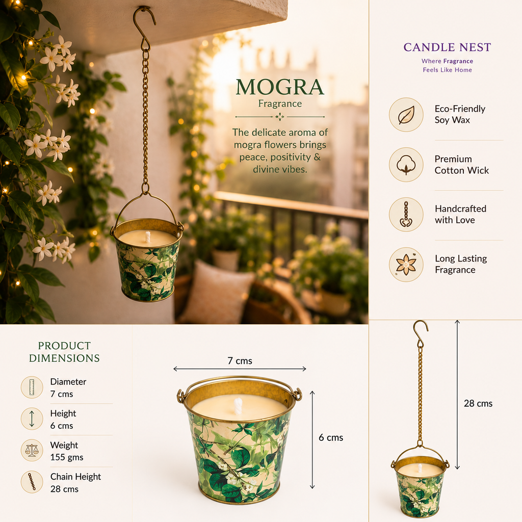 Hanging Bucket Candle - Mogra