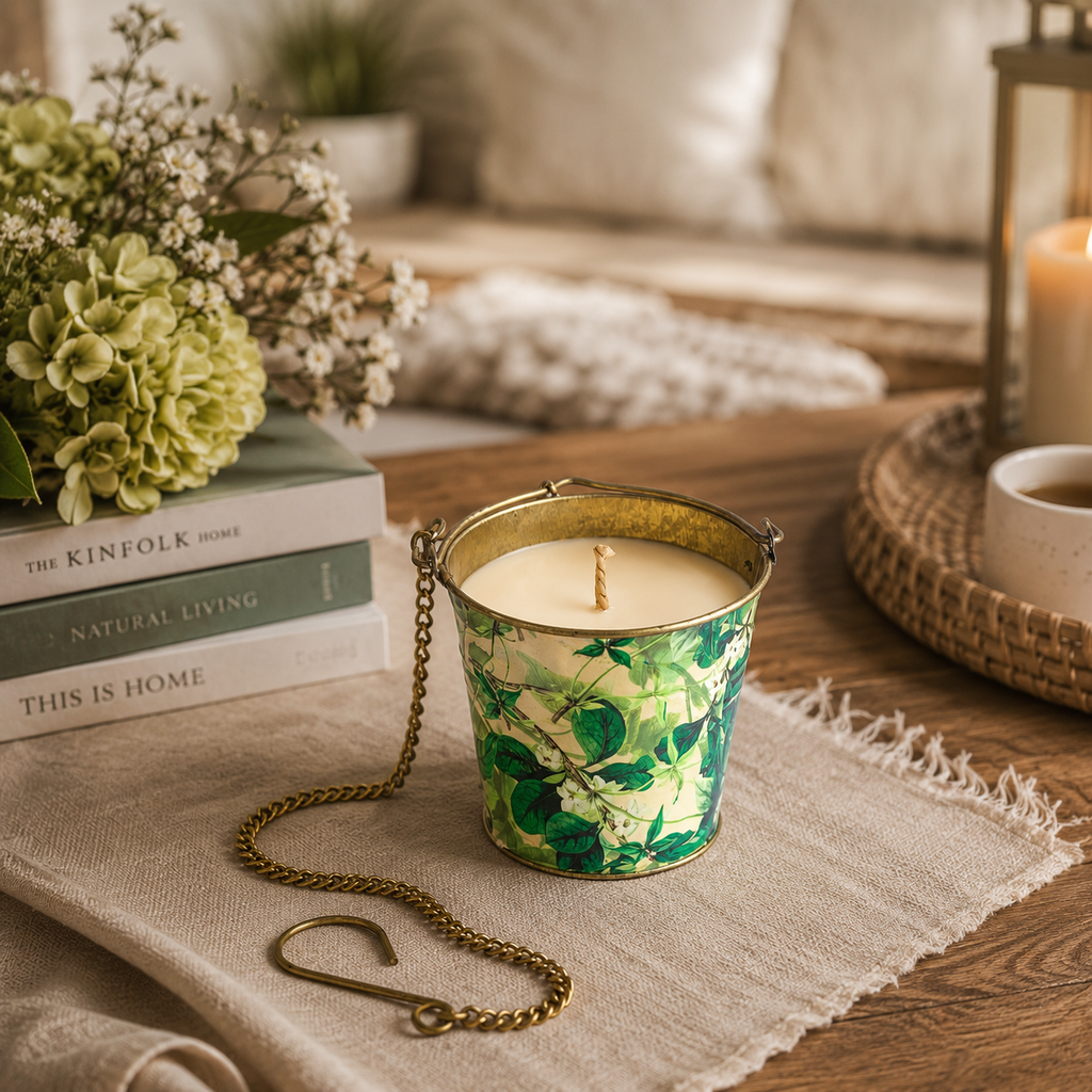 Hanging Bucket Candle - Mogra