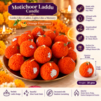 Motichoor Laddu Candle - Orange (Pack of 32)