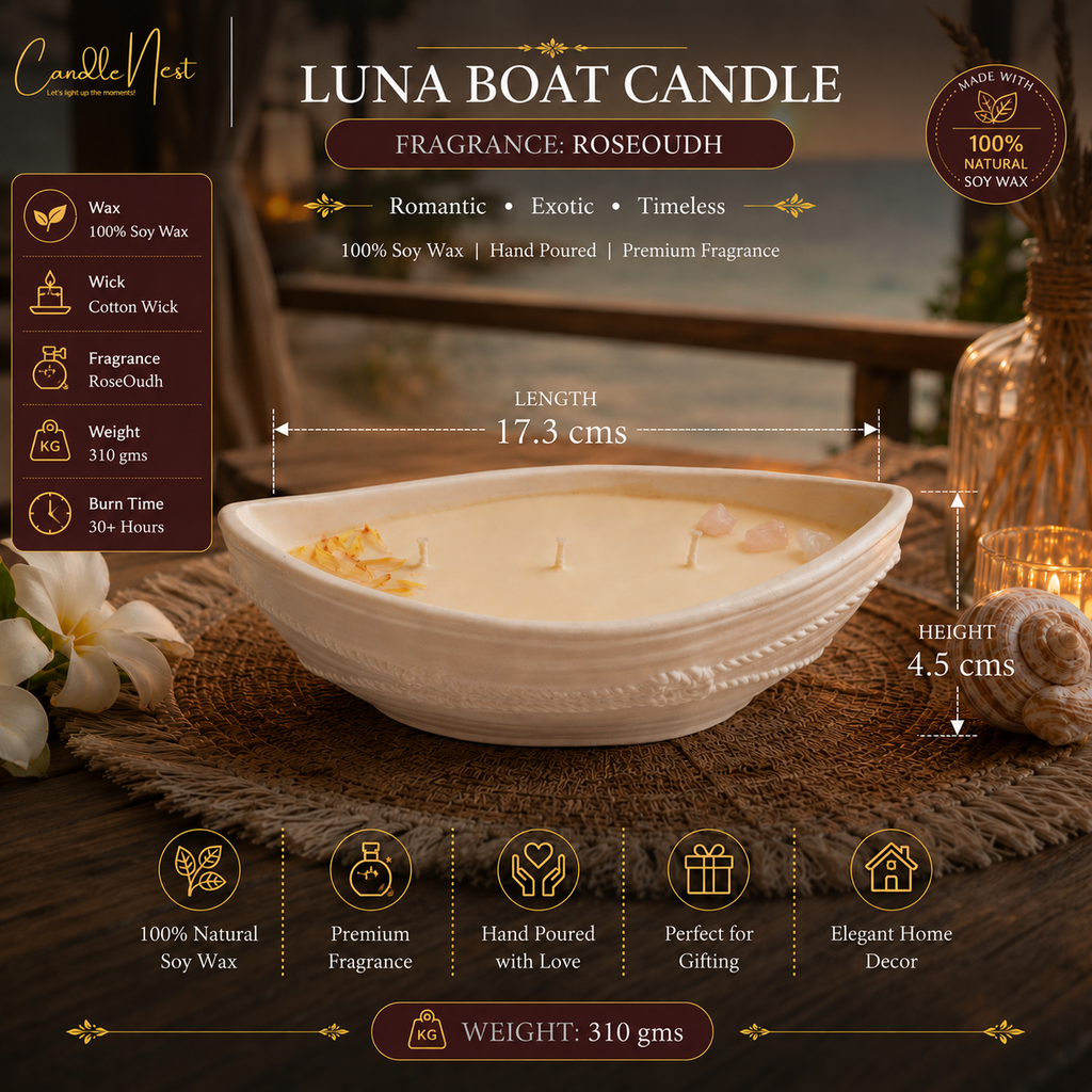 Luna Boat Candle - Musk