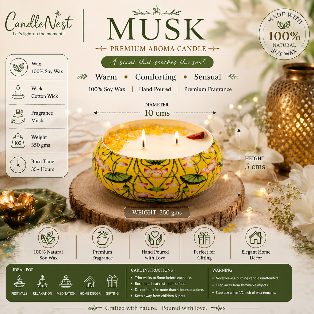Meenakari Urli Candle - Musk