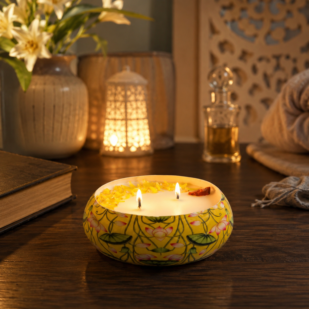 Meenakari Urli Candle - Musk