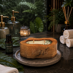 Amorphic Wooden Bowl Candle - Rainforest