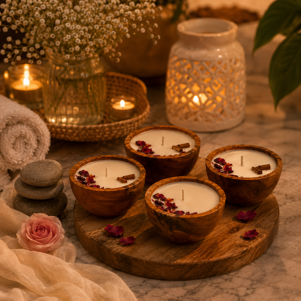 Mini Bowl Candle Set - Rose Oudh