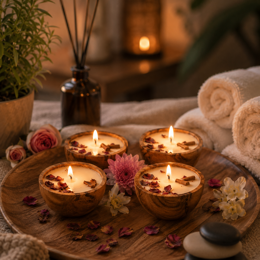 Mini Bowl Candle Set - Rose Oudh