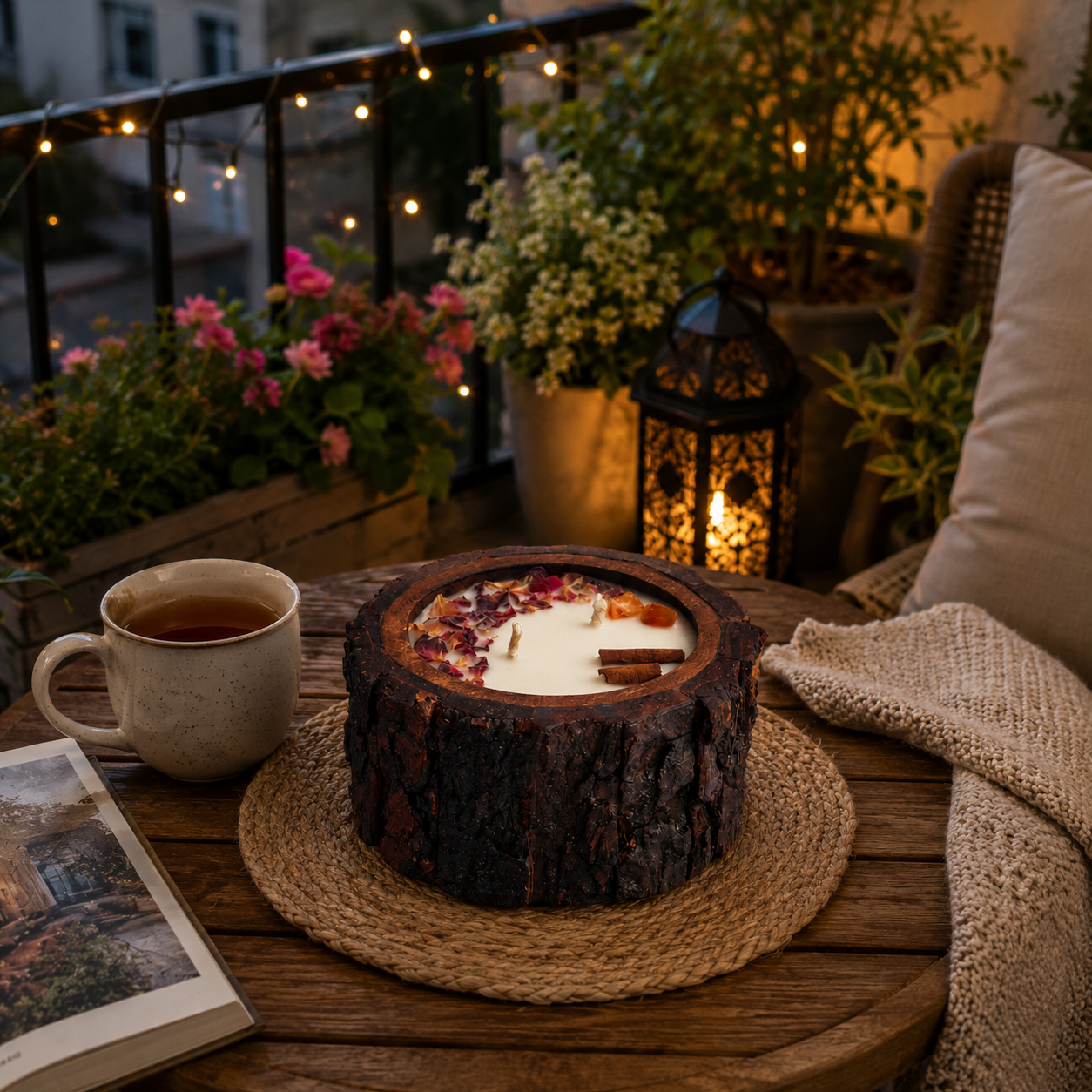 Wooden Bark Candles - Rose Oudh