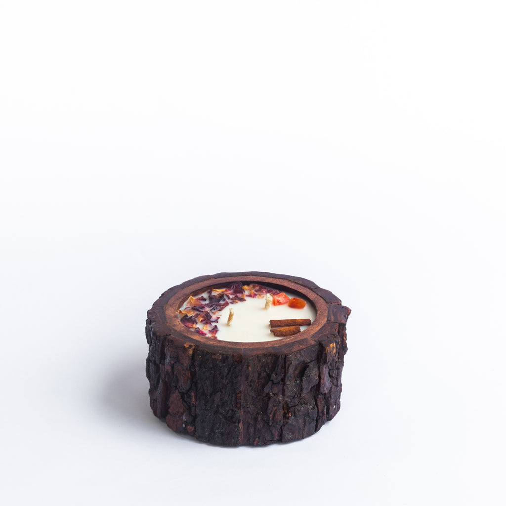 Wooden Bark Candles - Rose Oudh