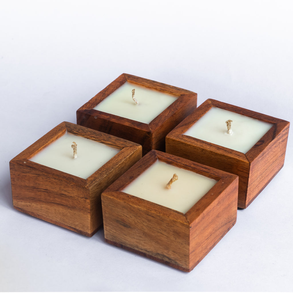 Rustic Cube Candle Set