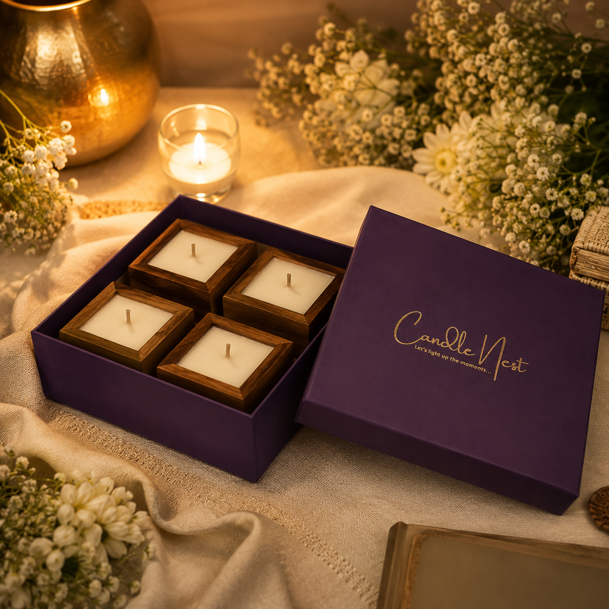 Rustic Cube Candle Set