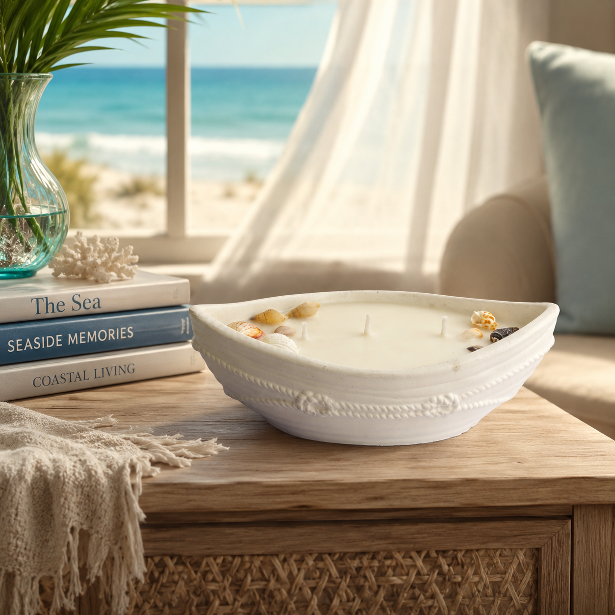 Luna Boat Candle - Seaside Whipser