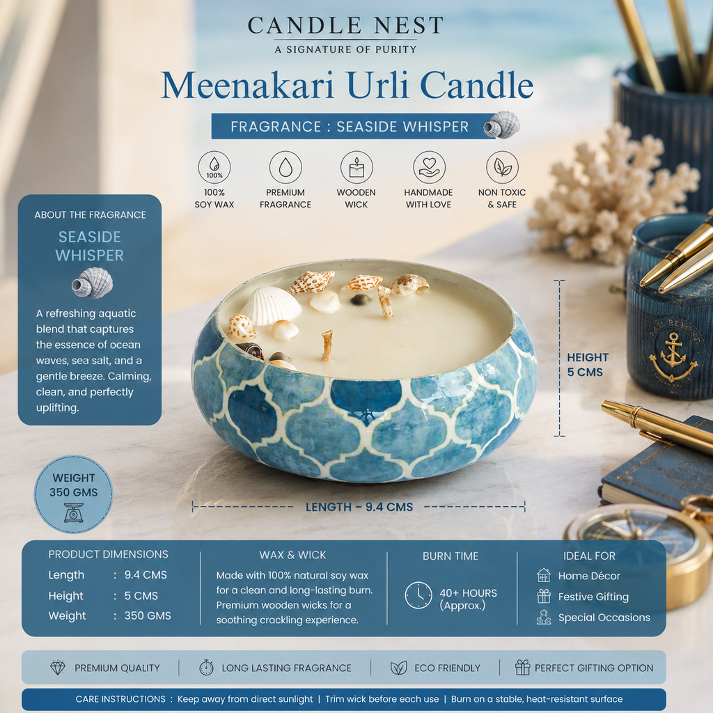 Meenakari Urli Candle - Seaside Whisper