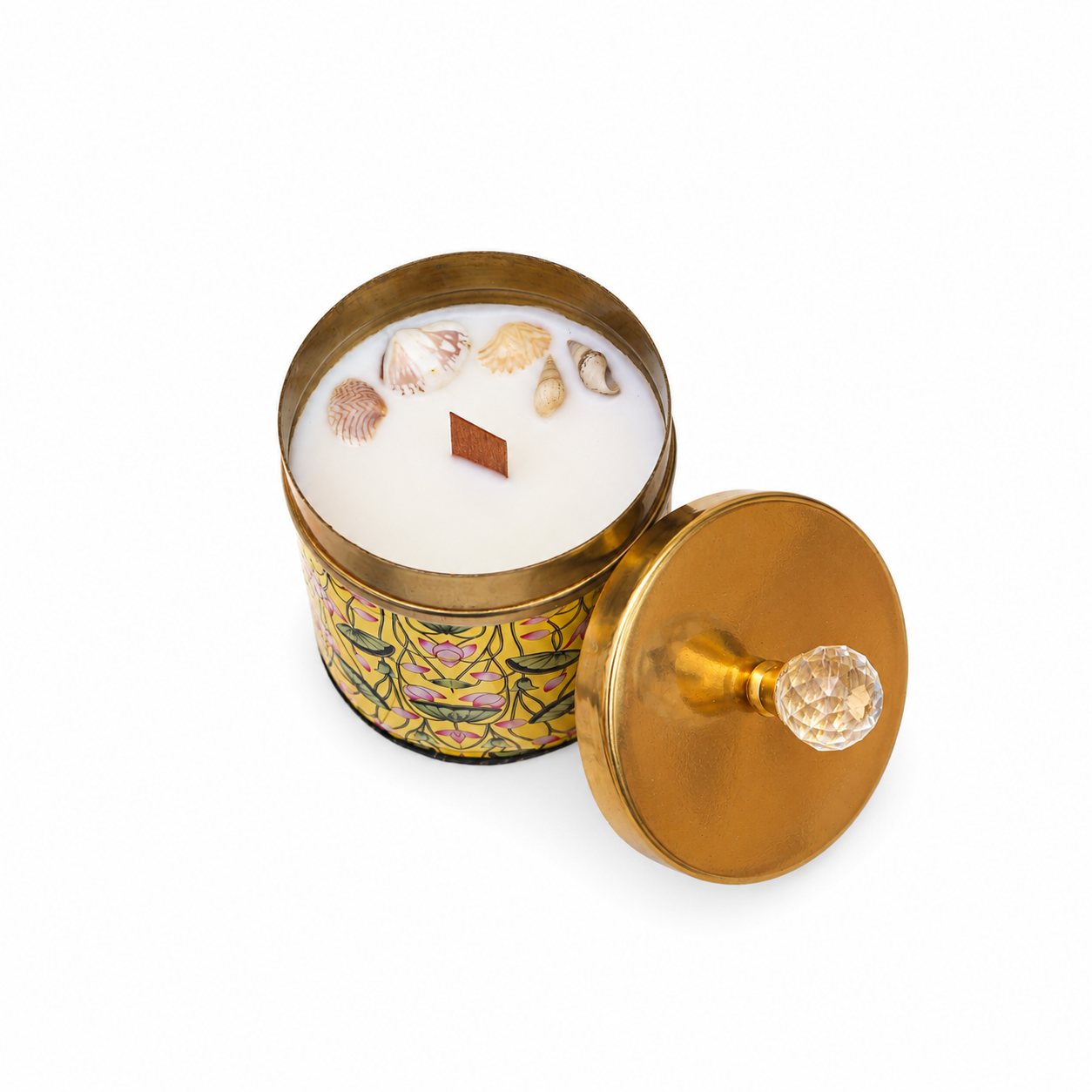 Yellow - Pichwai Jar Candle - Seaside Whisper