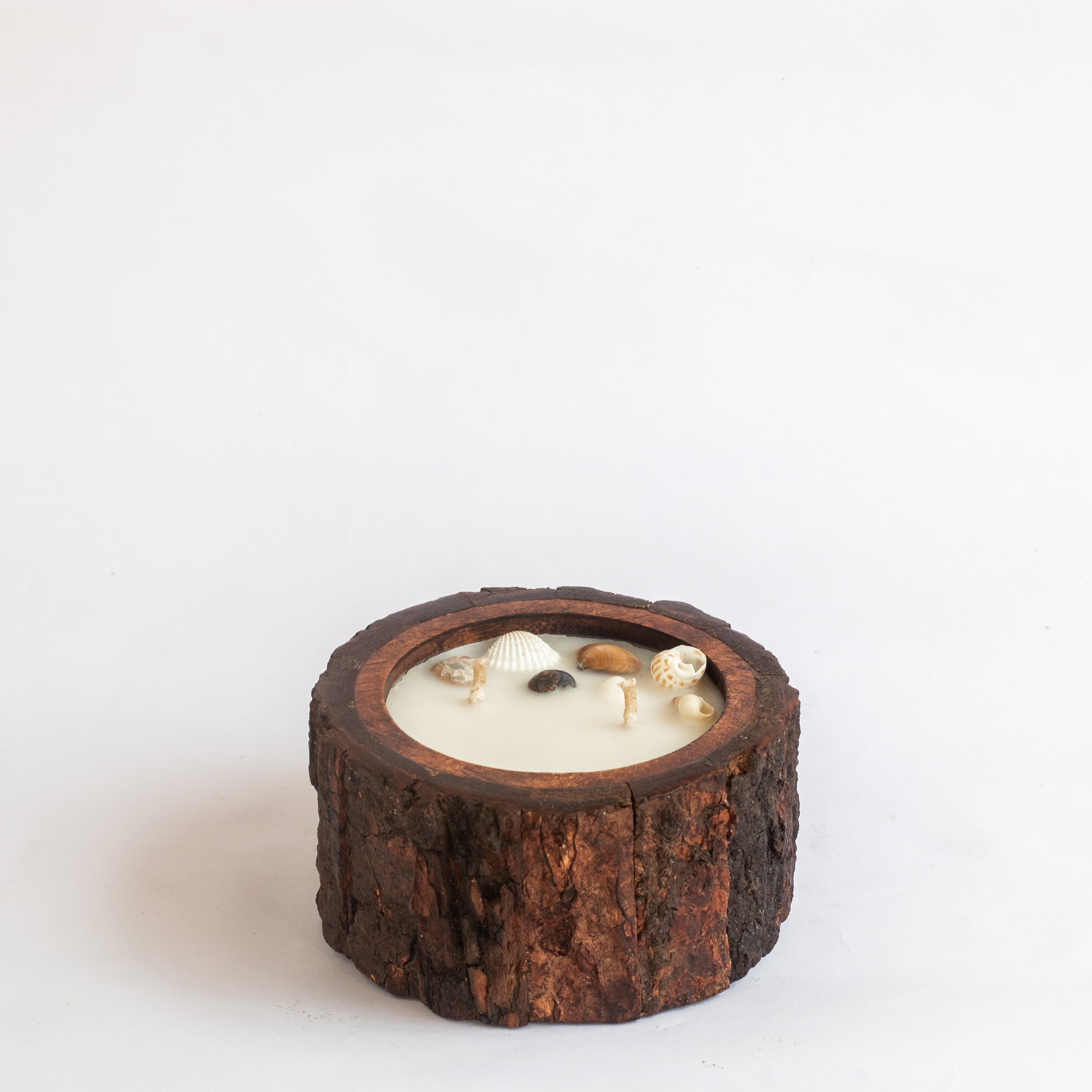 Wooden Bark Candles - Seaside Whisper