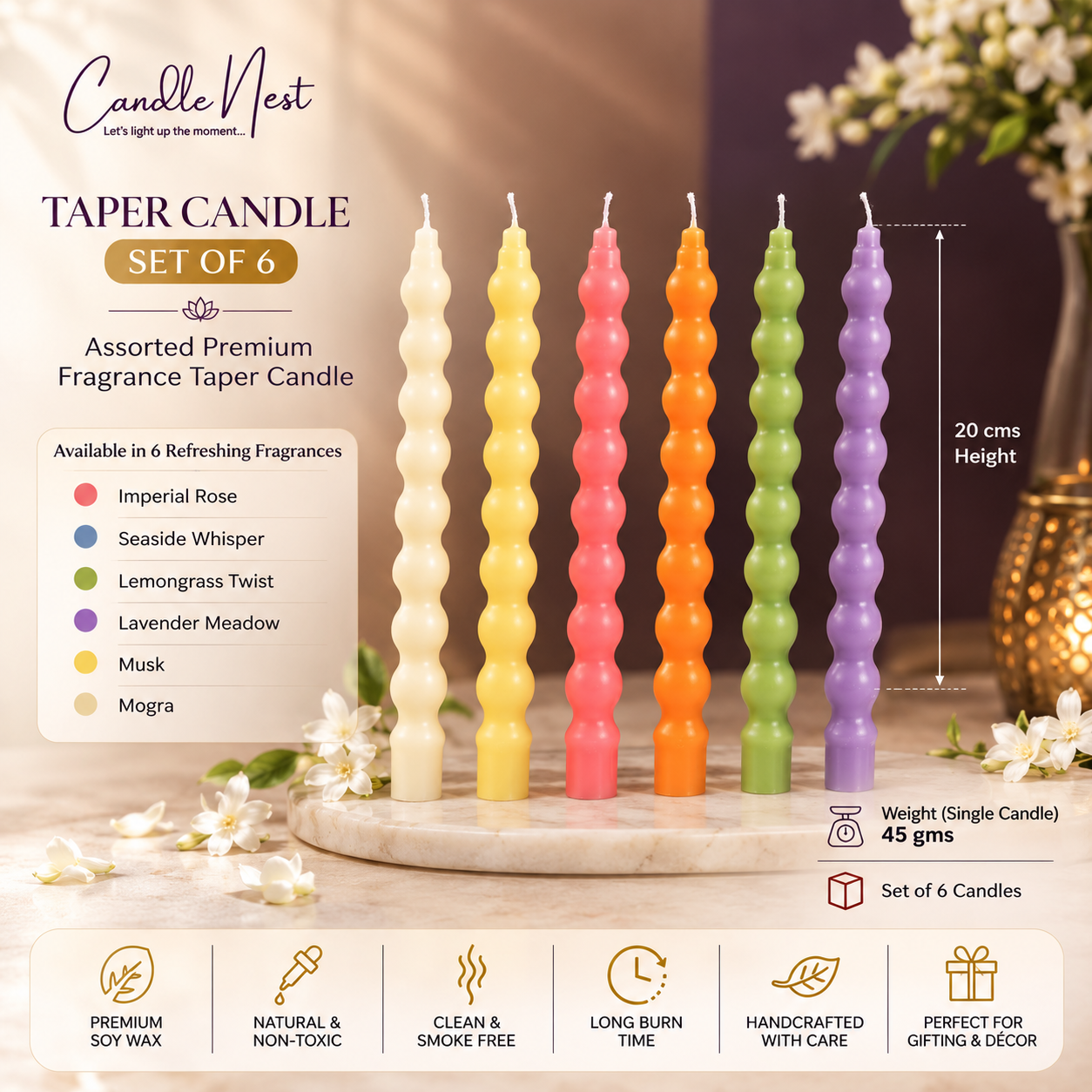 Taper Candle Set of 6