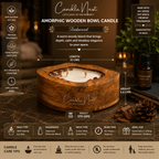 Amorphic Wooden Bowl Candle - Teakwood