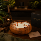 Luxe Wooden Bowl Candle - Teakwood