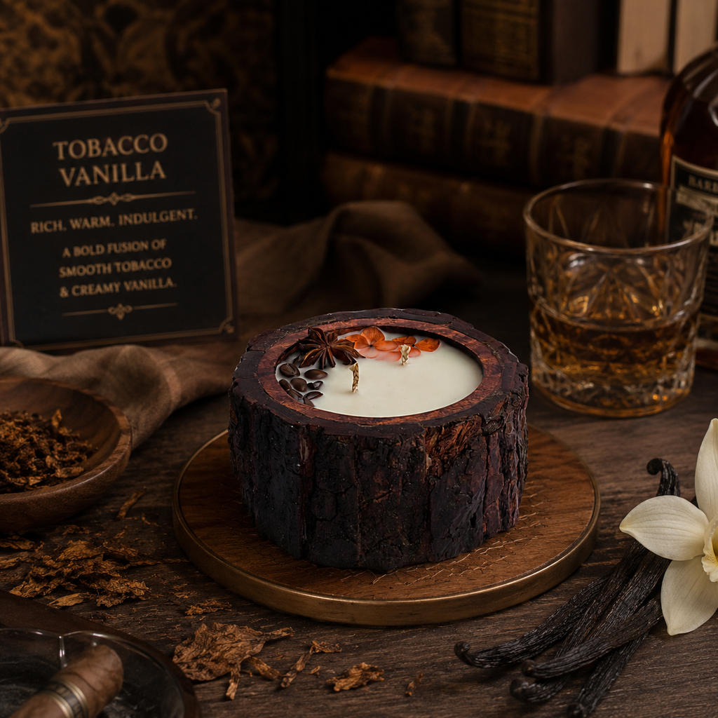 Wooden Bark Candles - Tobacco Vanilla