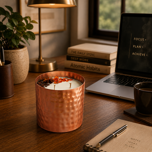 Majestic Hammered Jar Candle - Tobacco Vanilla