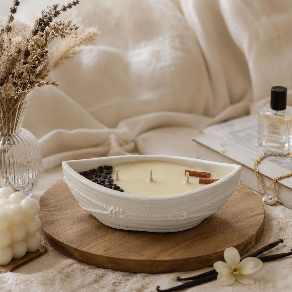 Luna Boat Candle - Velvety Vanilla
