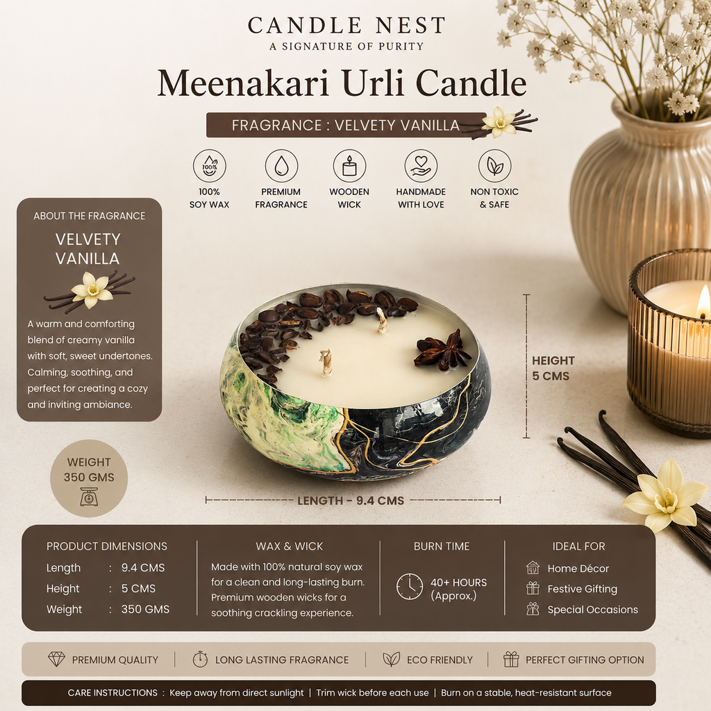 Meenakari Urli Candle - Velvety Vanilla