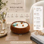 Luxe Wooden Bowl Candle - Wild Musk